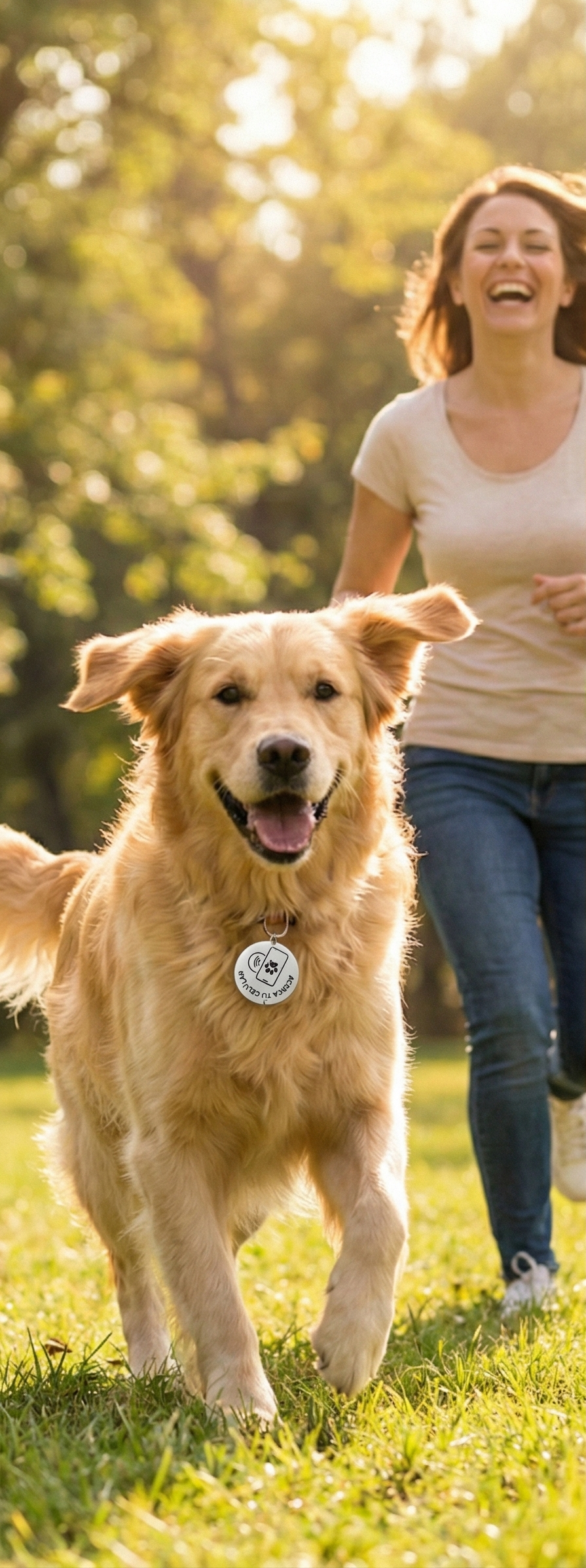 Compañero feliz con Paw Tag